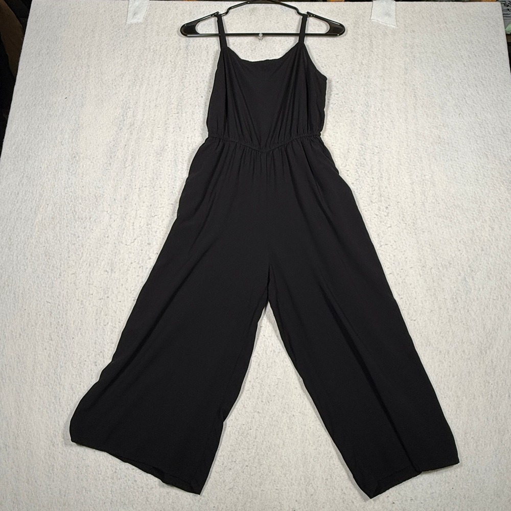 Gap Women True Black Sleeveless Square Neck Rayon Jumpsuit Size S 848872-00